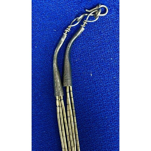 Hand Crafted Artisan Sterling Silver & Turquoise 16” Beaded Necklace! 175 - Picture 5 of 5